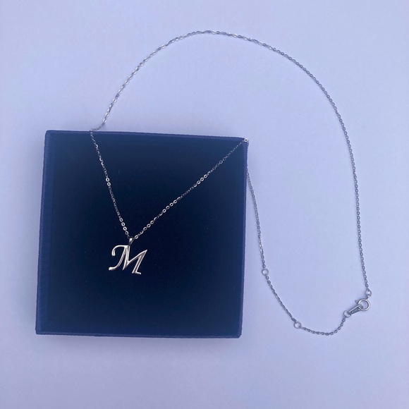 Yoosteel S925 Sterling Silver Initial M Necklace - Picture 2 of 3